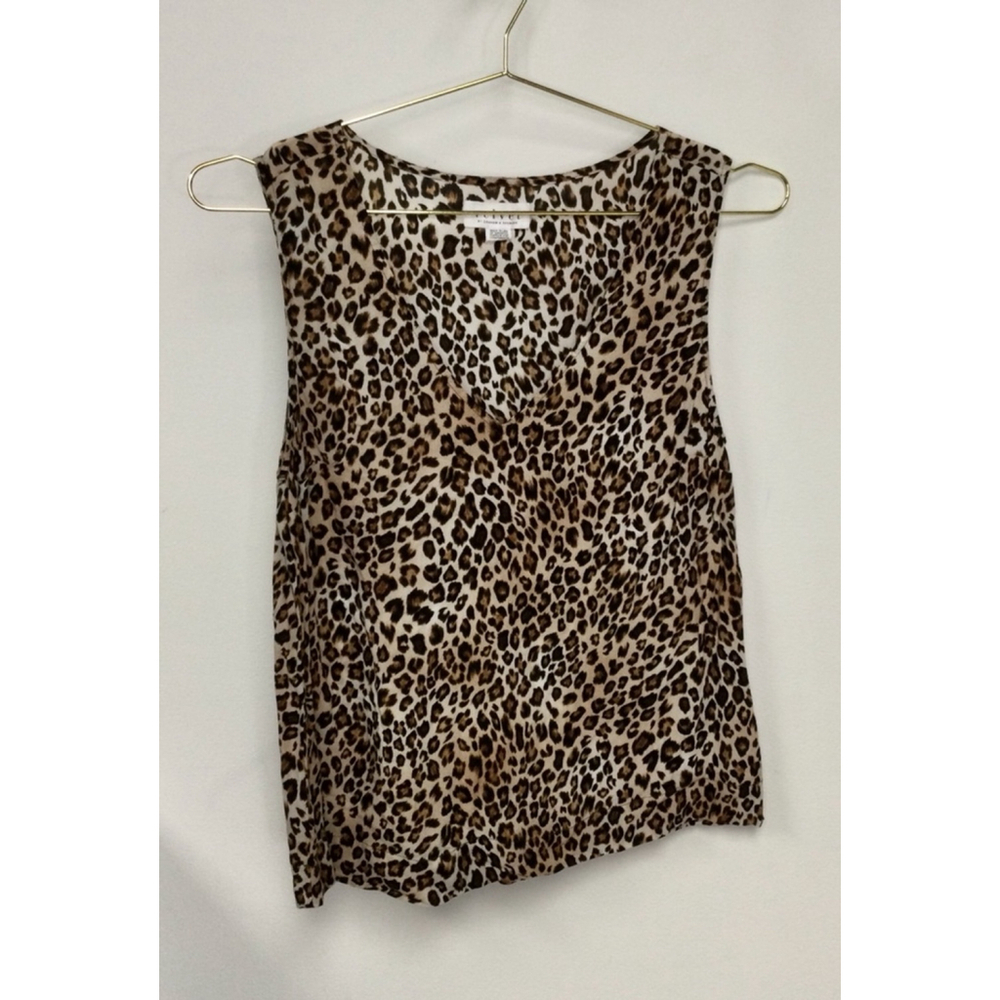 Women's Velvet Tank Top Size M Brown Animal Print Sleeveless
